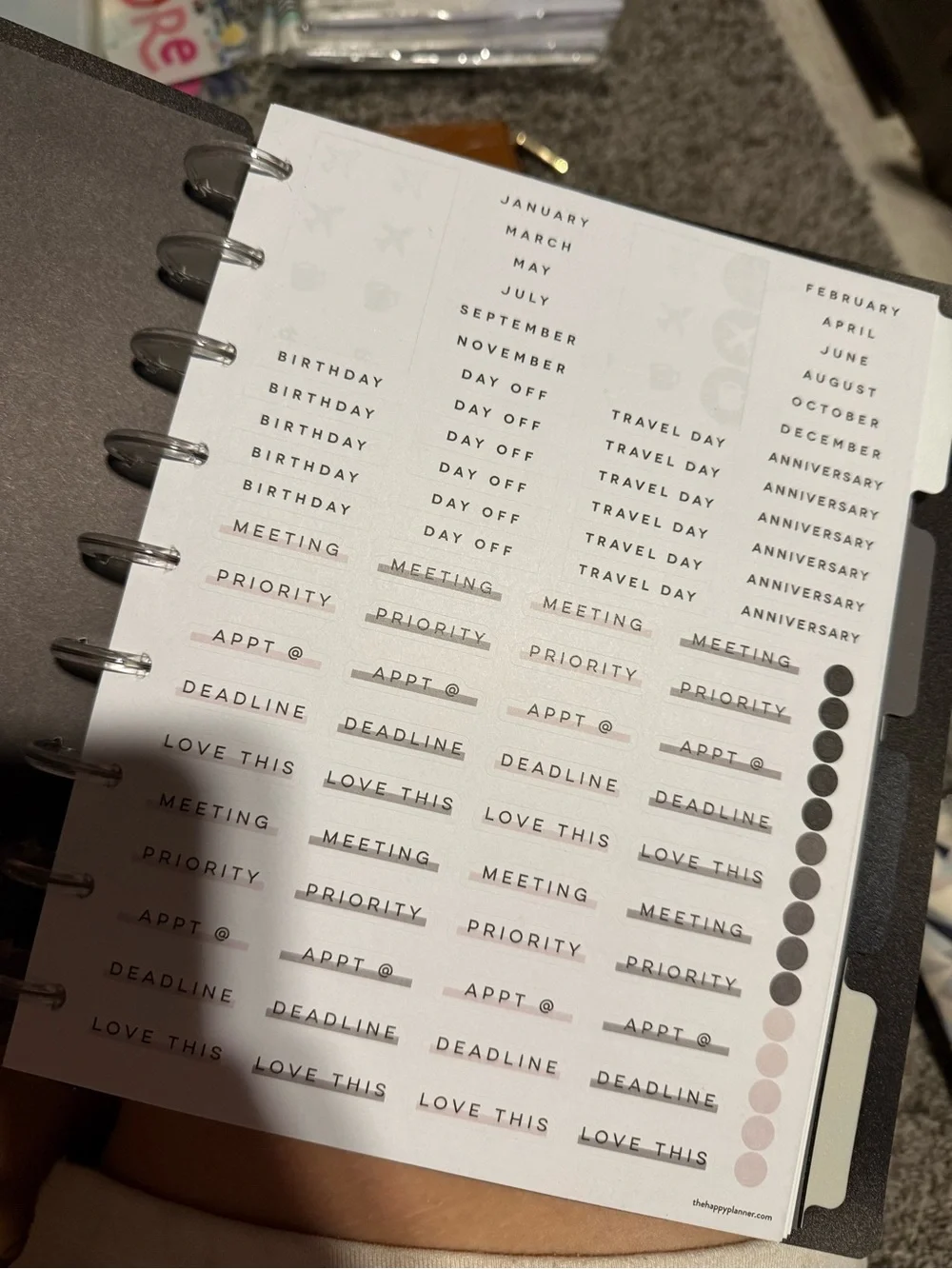 The Happy Planner notebook with dividers and paper